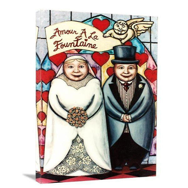 Romantic Cute Wedding Couple Canvas Art Print