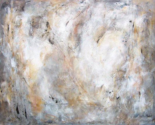 Neutral colored Abstract Art - "Traces of Time" Canvas Art Print