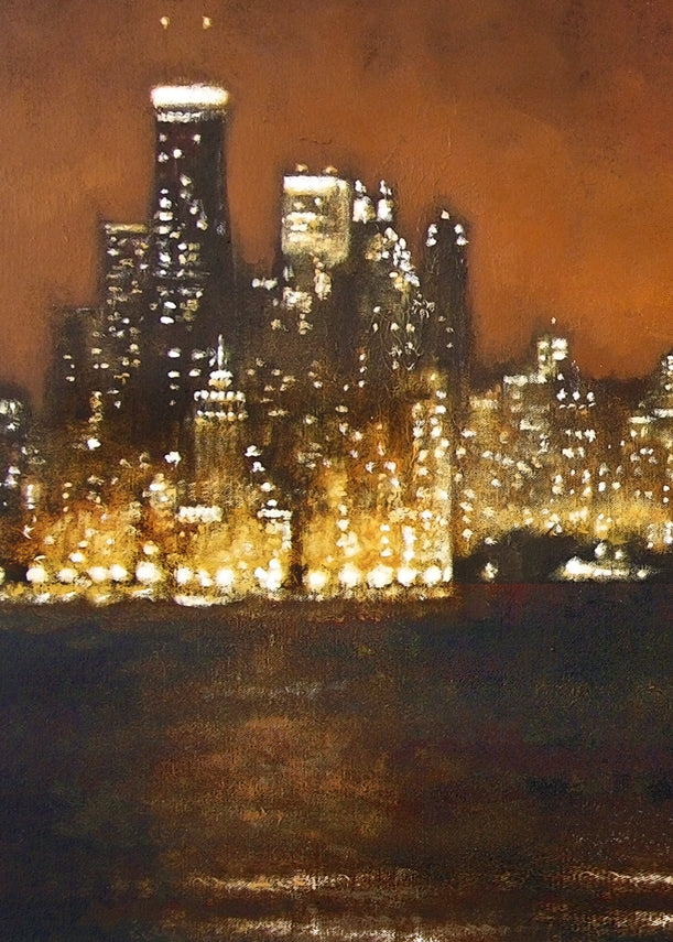Chicago at Night Canvas Print - "Chicago Aglow"