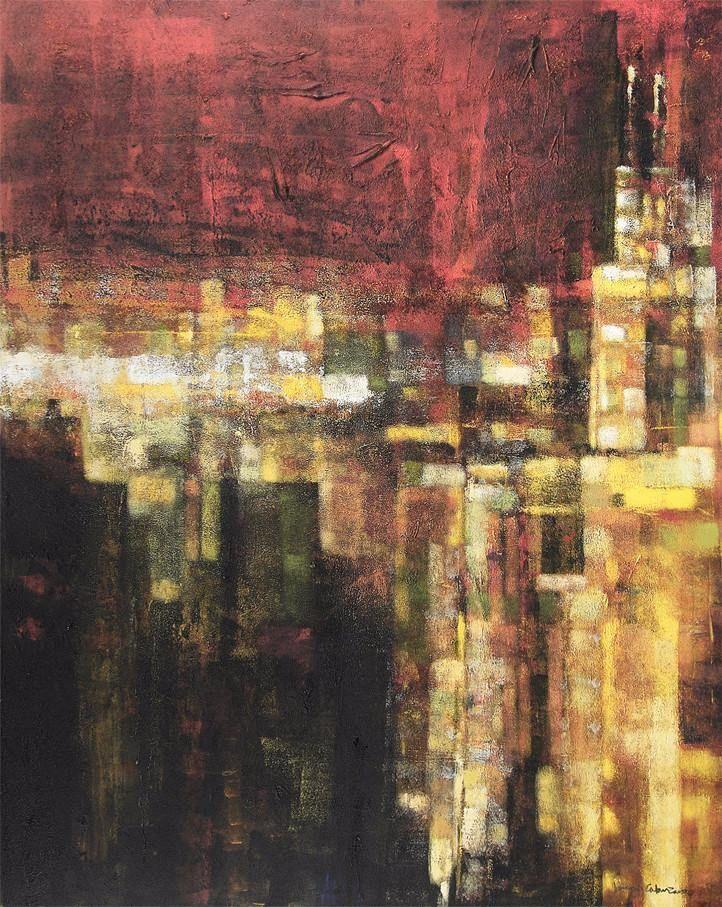 Abstract Chicago Canvas Print - "Sears Tower at Night"
