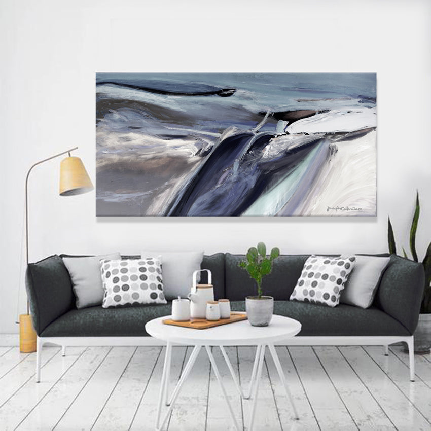 Neutral Abstract Seascape Canvas Print "High Tide"