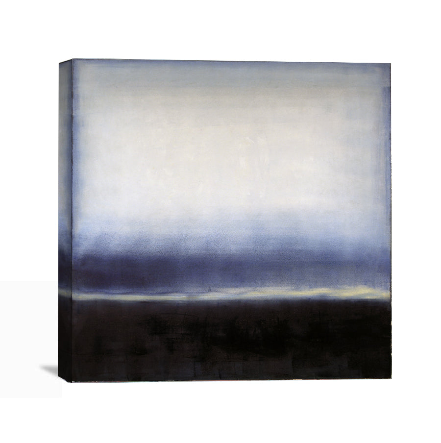 Ready to hang Neutral Abstract Landscape Canvas Print "Gentle Indigo Waters"