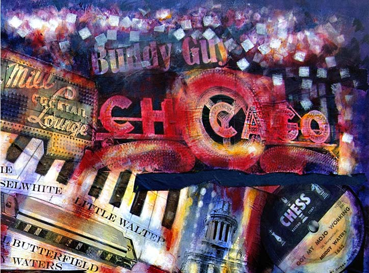 Chicago Art -Canvas Prints - Set of Four - Artist Enhanced
