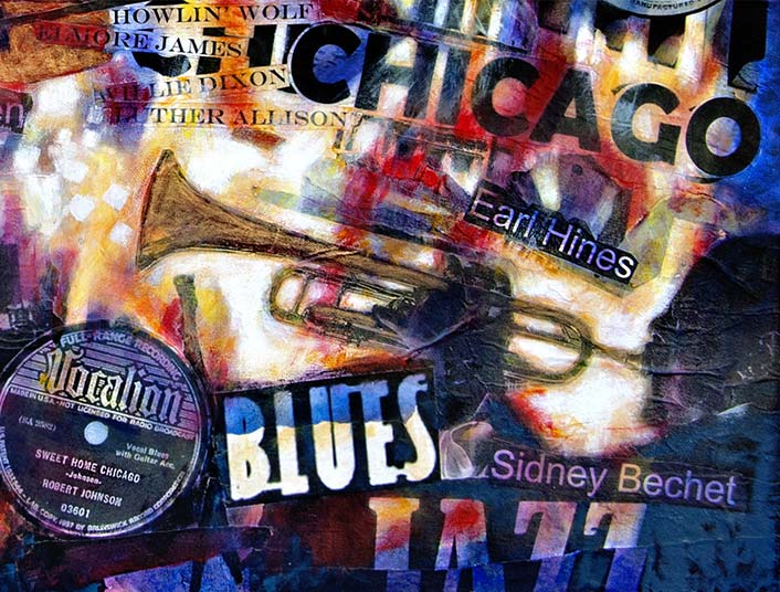 Chicago Art -Canvas Prints - Set of Four - Artist Enhanced