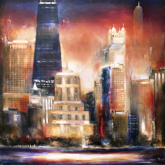 Chicago painting print on canvas ready-to-hang.