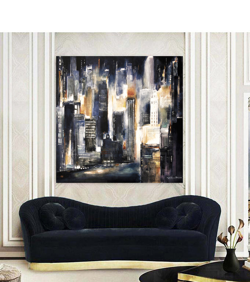 Creating large scale custom Chicago cityscape paintings is our passion.