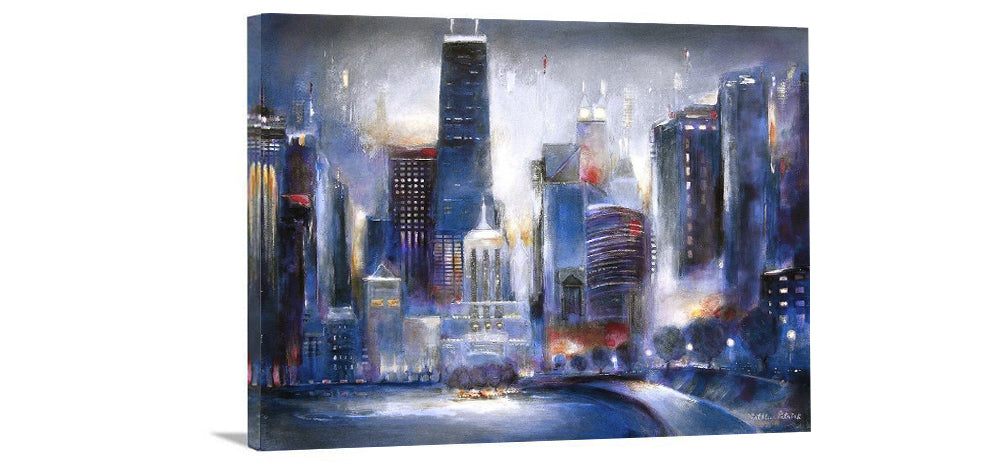 Chicago Oak Beach Skyline painting