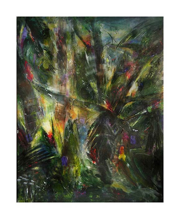 A jungle painting custom created for a client in the Costa Rican jungle.