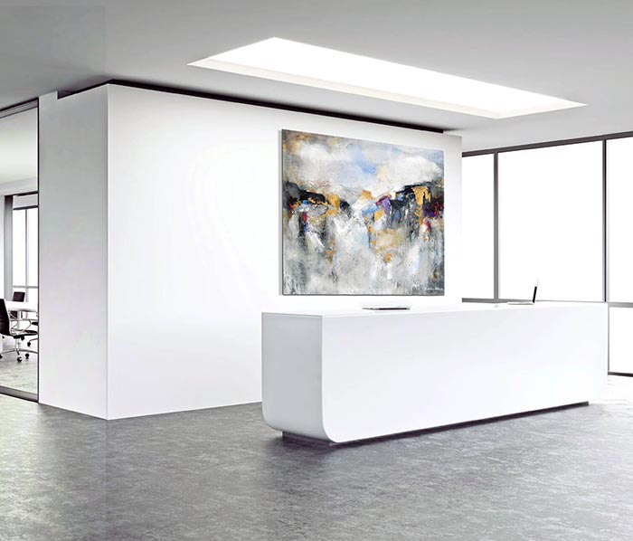 Commissioned abstract landscape painting - custom printed on metal.