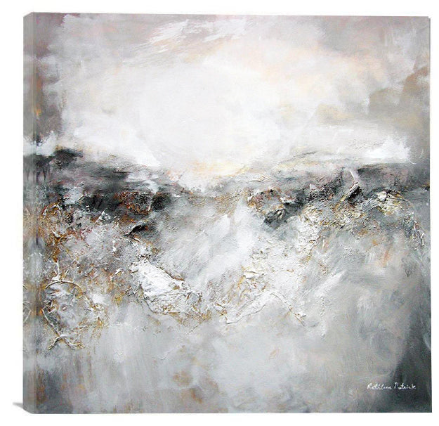 Neutral Colored Abstract Landscape Canvas Print - "Horizon" - Chicago Skyline Art