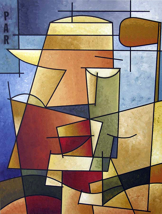 Cubist Golfer Art Print