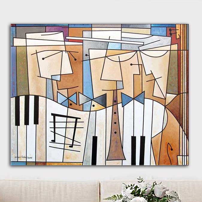 Musical Trio Cubist Art