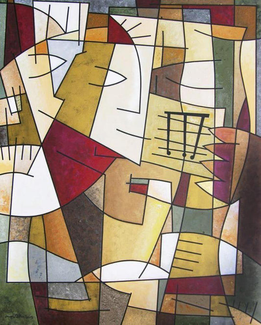 cubist abstract music painting