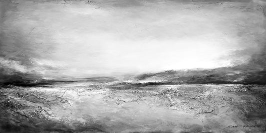 Neutral Abstract Landscape Painting "With Evening Light"