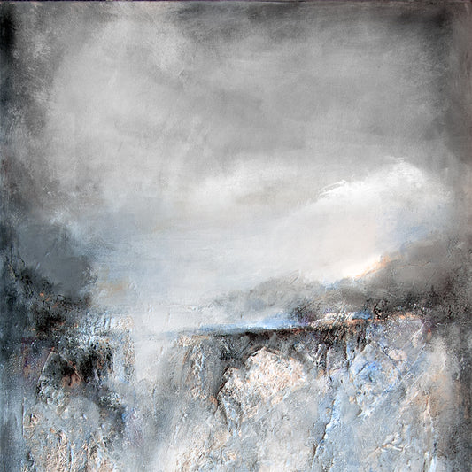 Neutral Abstract Landscape Painting "In the Light of Evening"