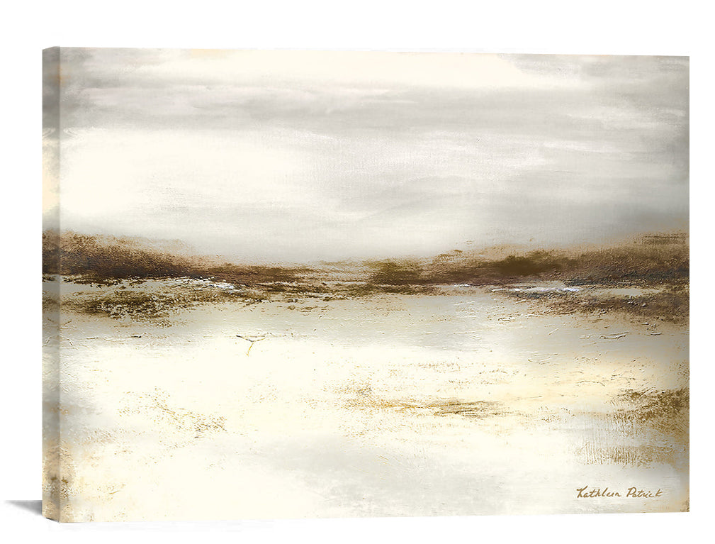Neutral Abstract Landscape Canvas Print - "In the Soft Evening Light" comes wired and ready to hang