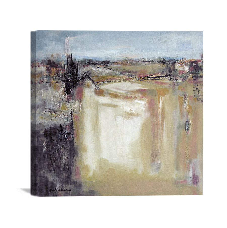 Ready to hang Neutral Abstract Landscape Canvas Print "From Here to There"