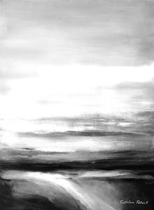 Neutral Abstract Landscape Painting "In the Distance"