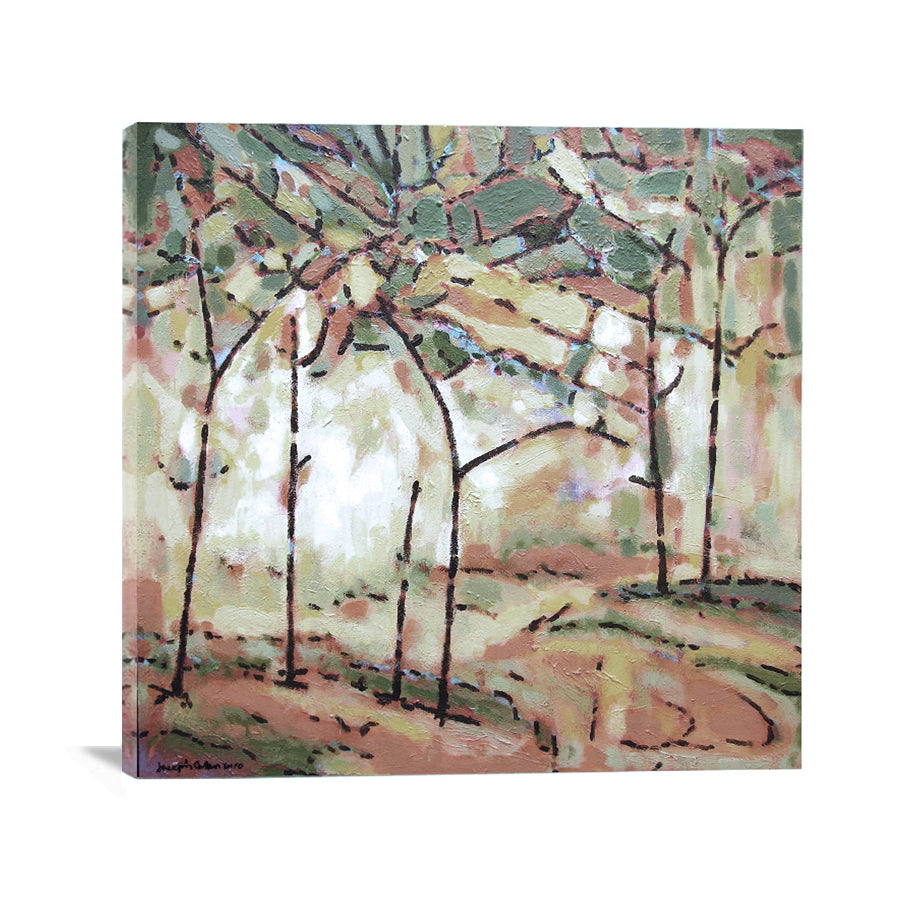 Ready to hang Neutral Abstract Landscape Canvas Print "Walking Through the Trees"