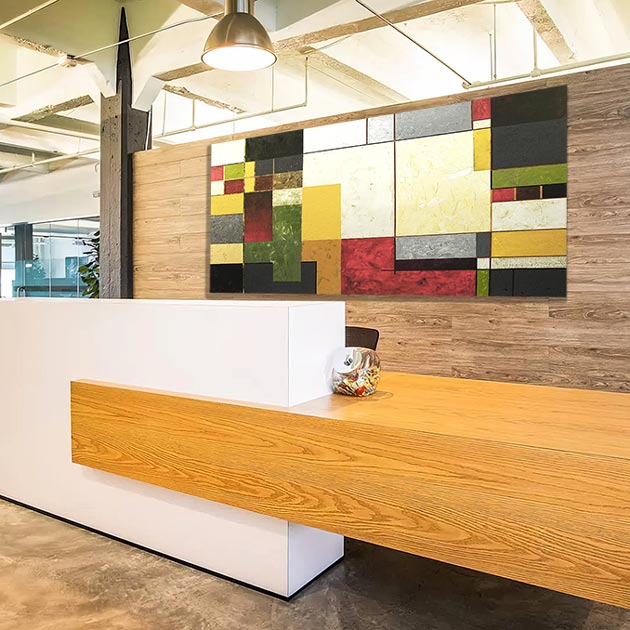 Commissioned art - customized abstract artwork for a business lobby.