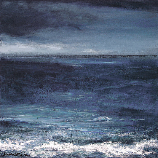 Seascape Canvas Print in Neutrals - "Late Evening Waves" by Chicago artist Joseph Catanzaro
