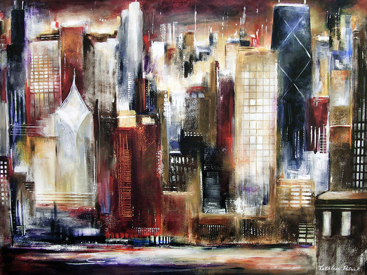 Chicago Summer Evening Painting Print