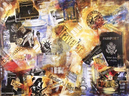Personalized contemporary collage based on travel.