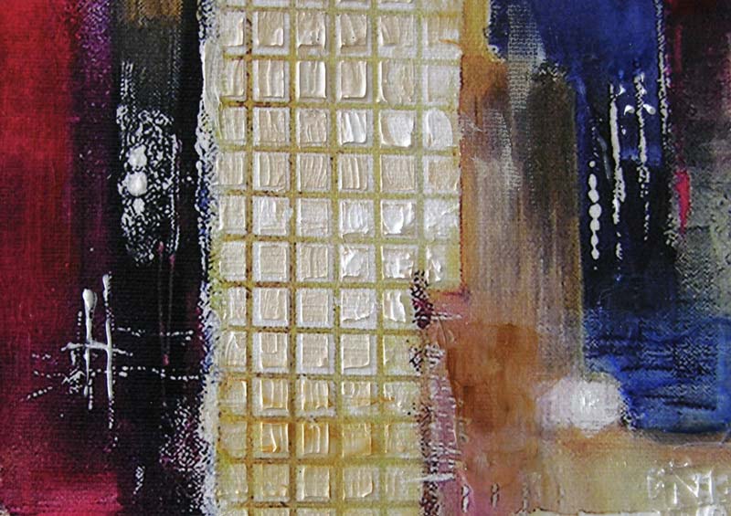 Closeup detail of artist enhanced print - Windy City Nights