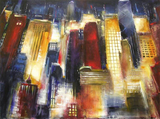 Chicago skyline canvas print - An intriguing perspective of the Chicago skyline on the waterfront.