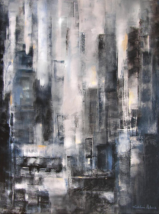 Neutral Abstract Cityscape Artwork "Within the Metropolis"
