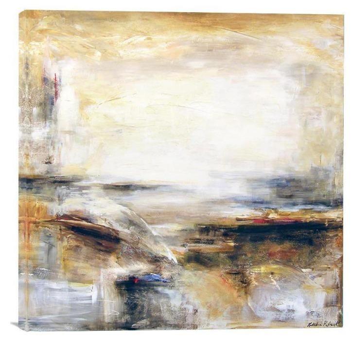 Modern Neutral Landscape Canvas Print- "The Distant View" - Chicago Skyline Art