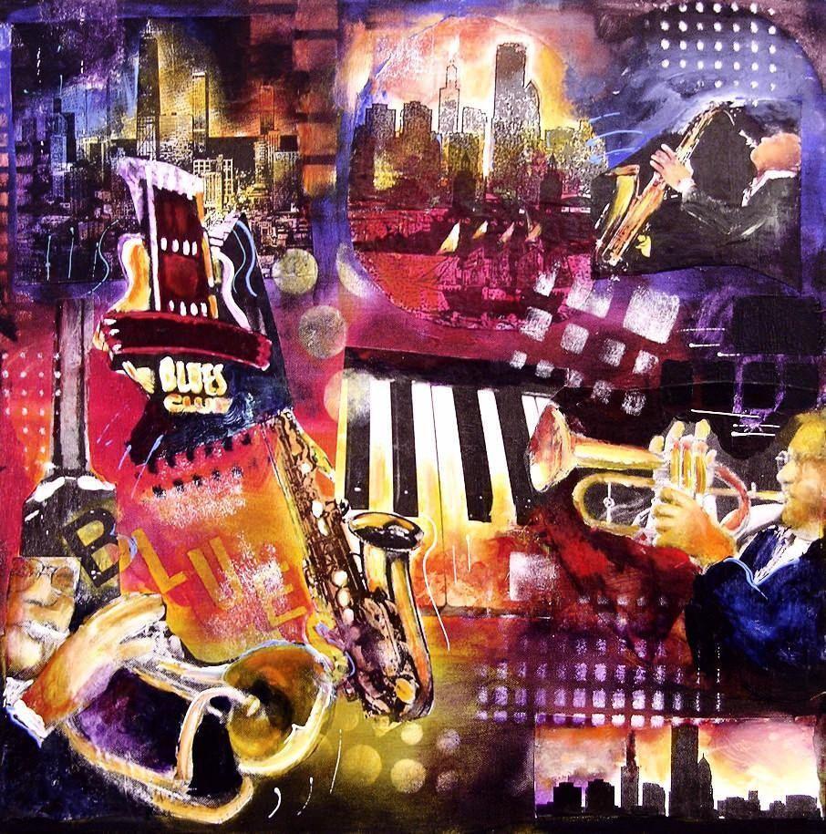 Chicago Cityscape Print - Music art