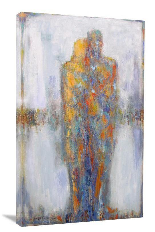 Couple Painting Print- "One Tender Moment" - Chicago Skyline Art