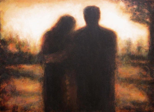 'Couples In Love' painting - watching a sunset