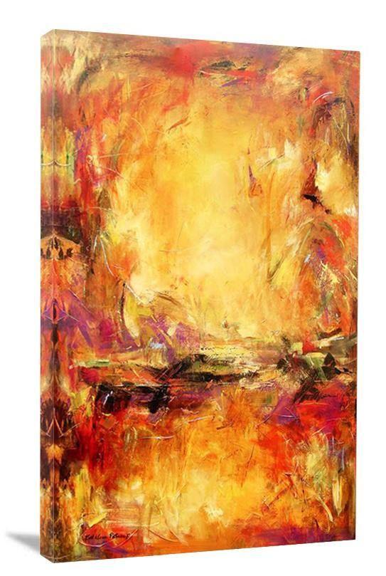 Contemporary Landscape Canvas Print-" Along the Path" - Chicago Skyline Art