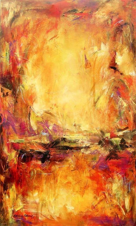 Vertical Abstract Contemporary Landscape Painting Print on Canvas - A Fine Art Giclee