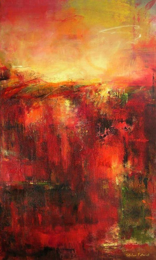 Abstract Landscape Art Print - "Sunset Horizon" - Chicago Skyline Art