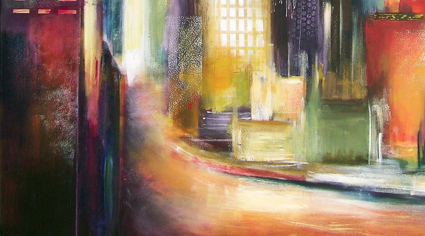 Canvas Print- "Sunset - Chicago River Skyline" detail