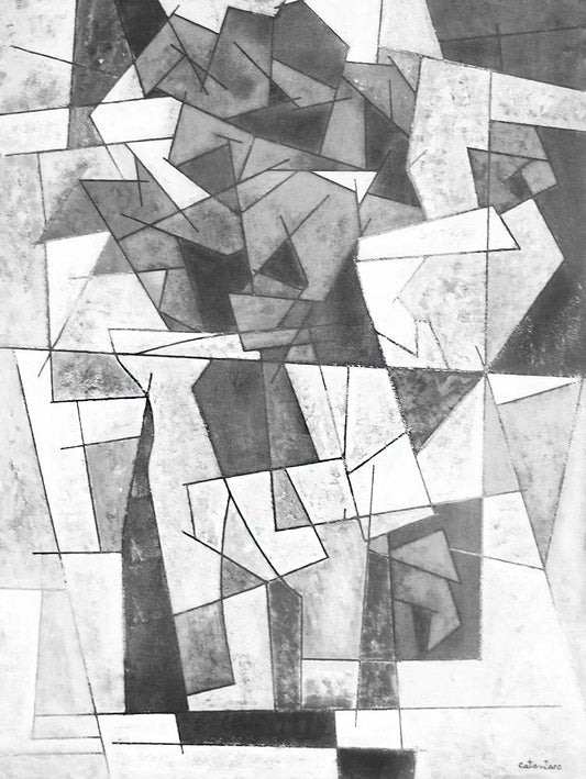 Neutral Abstract Floral Artwork - Roses in a Vase