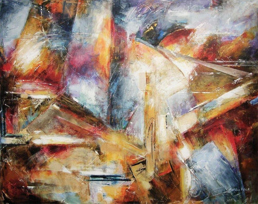 This abstract art canvas print is based on the original painting "In Motion" created by artist Kathleen Patrick.