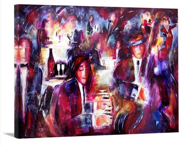 Romantic Music and Wine Art Print on Canvas- "A Night of Music and Wine"