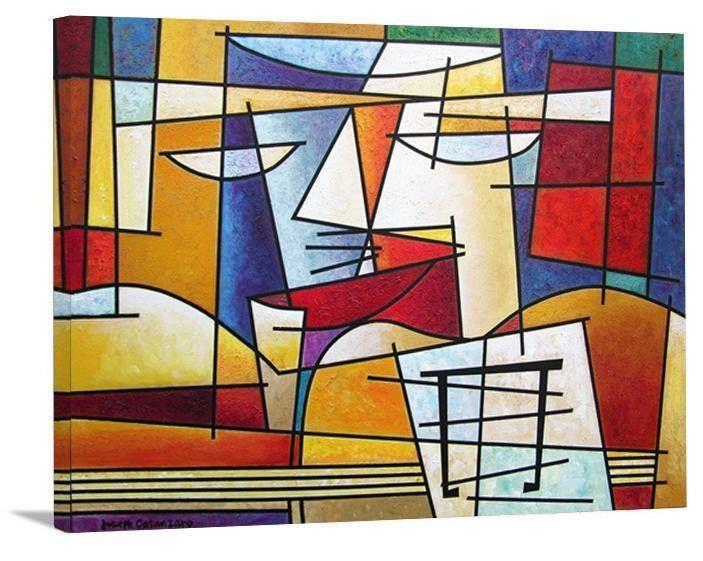 Music Art - Print on Canvas - "Guitar Solo" - Chicago Skyline Art
