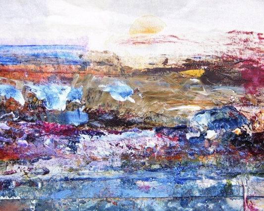 Large Abstract Landscape Canvas Print - "A Day at the Beach"