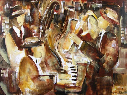 Original Music Artwork - Jazz Canvas Print - "Jazz Trio"
