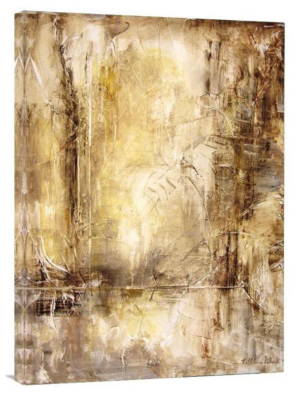 Neutral Abstract Painting Canvas Print - "A Question of Time" - Chicago Skyline Art