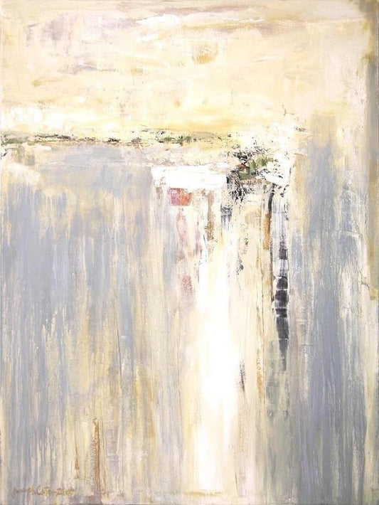 Contemporary Abstract Art Print on canvas in neutral colors - rectangle