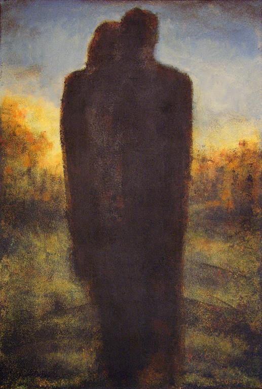 Romantic sunset couple print.