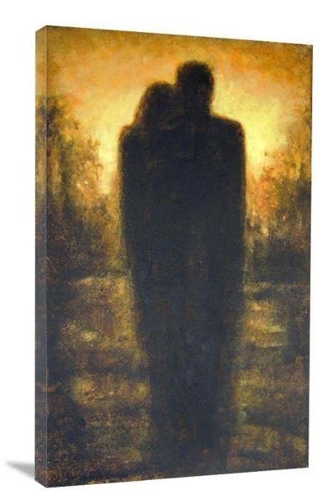 Couple Painting Print- "Autumn Sunrise" - Chicago Skyline Art