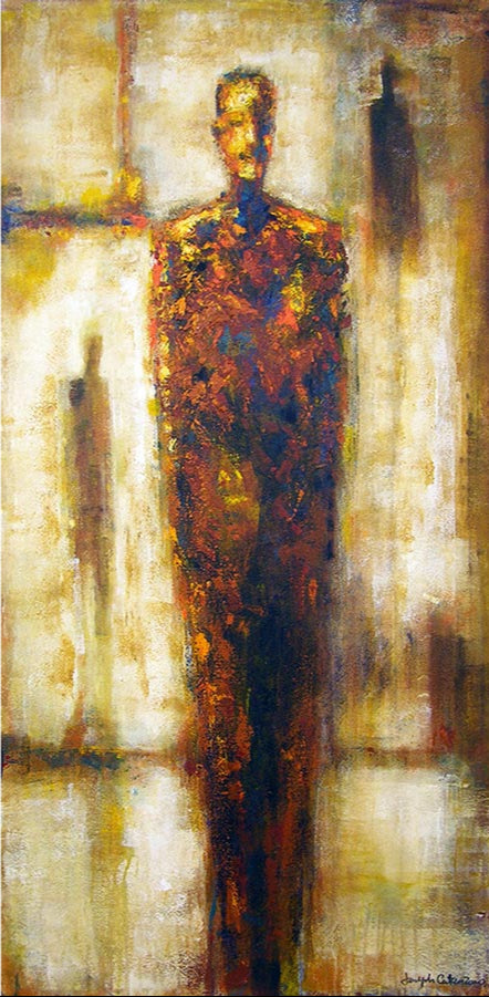 Man Walking Downtown Canvas Giclee