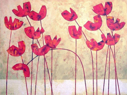 Modern Red Poppy Print